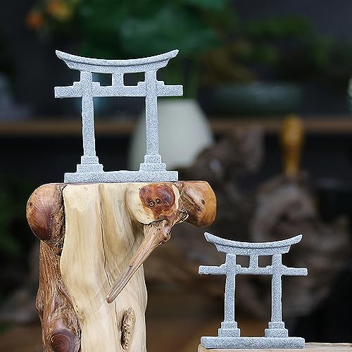 Japanese Torii Gate Aquariums Miniature Ornament Bridge Landscape Ornament for Fish Tanks Decoration Miniature Scene Accessory Garden Decor - size: Small