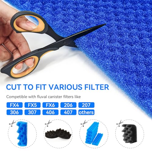 Foam Aquarium Filter Coarse Sump Filter Sponge Cut to Fit Bio Sponge Filters Media Foam Pad Replacement for Aquaneat Sponge Filter Foam for Aquarium Fish Tank Sump Pond 20/30/40 ppi（3 Pack）