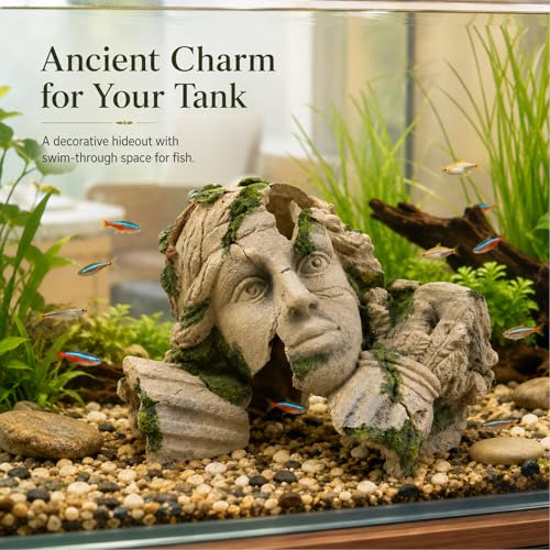 Mechpia Aquarium Hideout Cave Decor, Betta Fish Tank Decorations Cave Ornament Accessories for Breeding Betta Goldfish Shrimp Conch Reptile Leopard Gecko