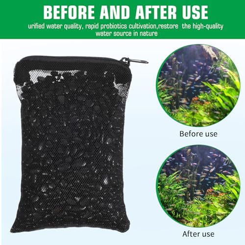 10 pcs Aquarium Media Bag with Zipper, Reusable Fine Mesh Bag for Aquarium Filter Media, 5.9" x 3.9" - color: Black