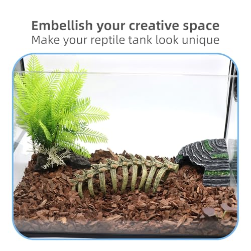 Aquarium Skull Animal Skeletons, Reptile Tank Accessories, Fish Tank Decorations for Amphibians, Betta Fish, Shrimp, Hermit Crab, Leopard Gecko