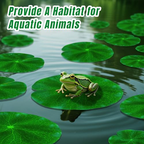 RAINFLOW 18PCS Lily Pads for Ponds Artificial Pond Plants Floating Flowers for Pool Aquarium Plants Lotus Flower for Fish Koi Pond Accessories for Outdoor Ponds Patio Pond Decorations 3Sizes