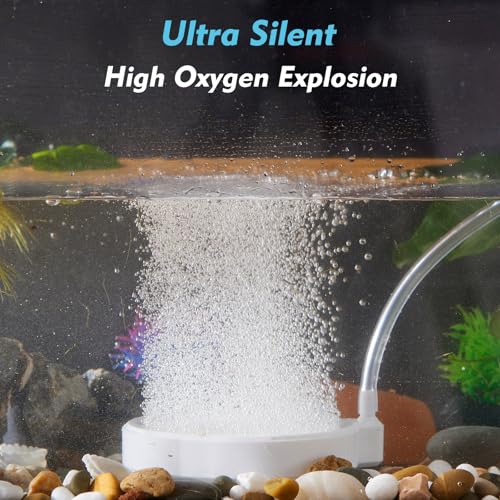 Rise Torrent Nano Air Stone with Case, Silent High-Oxygen Diffuser for Aquarium, Fish Tank & Hydroponics - 3.9 Inch White Small Bubble Diffuser Accessories (No Air Pump and Air Tube) - color: White, size: 3.9"