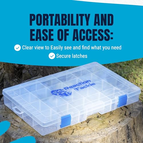 Reaction Tackle Tackle Box Trays, Utility Storage Boxes for Fishing Tackle, Lures, Hooks & Baits – Fits Tackle Bags and Tackle Boxes - color: 3600 Trays (4-pack)