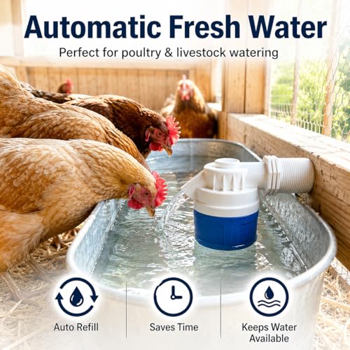 1 Inch NPT Threaded Automatic Water Float Valve, Heavy Duty PVC Auto Water Level Control Valve for Livestock Water Trough, Water Tank, Pool, Pond, Aquarium（1 Pack） - size: 1 Inch