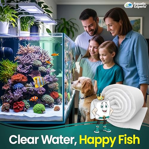 Aquatic Experts Aquarium Filter Floss for Fish Tank Filters - FilterFirst Aquarium Filter Pad - Media Roll for Crystal Clear Water, 3/4" - 1" Thick (12 Inch Wide, 12 Feet Long) - size: 12 Feet Long