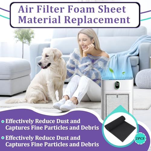 2PCS Air Filter Foam Sheet Material Compatible with UNI 12" x 24" x 3/8" 40PPI Filter Foam, Washable & Reusable Foam Pad Pre Filter Sheet, Cut to Fit Air Conditioners, Air Purifiers, and Aquariums