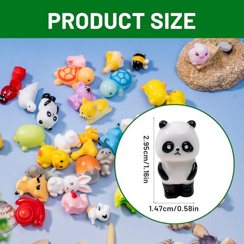 42pcs Mini Resin Animal 42 Styles Figures Bulk Tiny Resin Animals Little Miniature Small Animal for Micro Fairy Garden Landscape Accessories Dollhouse Hide Crafts Decor Aquarium - style: 42p-animals-1