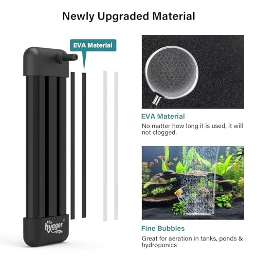 hygger Fish Tank Bubbler, Aquarium Air Stone with Special EVA Material, Air Bubbler for Nano Air Pump Fish Tank Small Bucket and Hydroponics