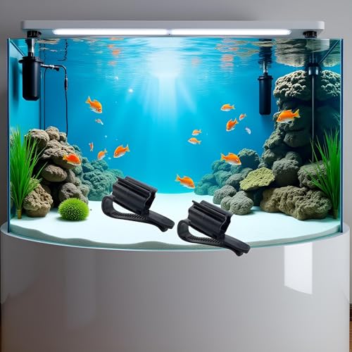 2Pcs Fish for Tank Mounting Clip Water Pipe Hose Holder Multifunction Adjustable Clamp for 0.31""-0.62"" Dia Tub Aquarium Tube Holder, Aquarium Air Pump Accessories Aquarium Pumps and Filters (Black)
