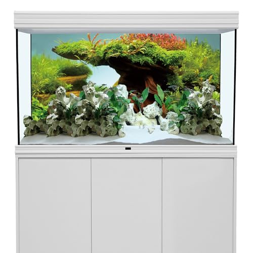 AWERT 48x24 inches Wood Fish Tank Background Seaweed Aquarium Background River Bed & Lake Aquarium Background Vinyl Background - size: 48x24in/120x60cm