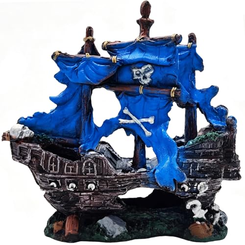 Fish Tank Decoration - Sunken Ship Aquarium Decoration Fish and Shrimp Aquatic Pets can Rest and Hide in Caves (Type-b) - color: Type-b