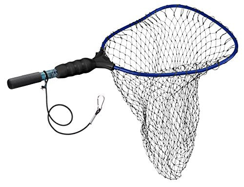 Ego S1 Slider Fishing Net, Ultimate Fishermen’s Tool Fixed Handle, Replaceable Head, Salt & Freshwater, 17x19 Inch Hoop - color: Blue/Black, size: Nylon Mesh