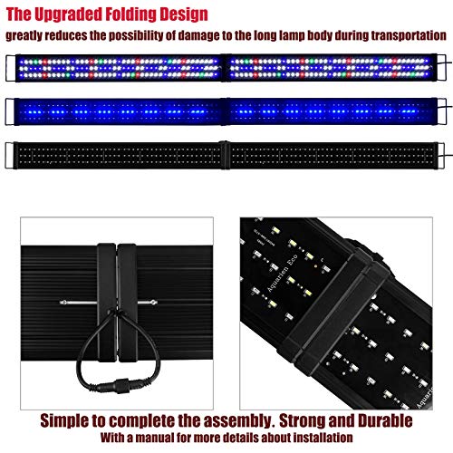 Upgraded Aquarium Light LED Full Spectrum 72-84 inch Hood Lamp for Freshwater Marine Plant 180-210 cm Multi-Color Decorations Fish Tank Light - color: Full Spectrum 72-84 inch