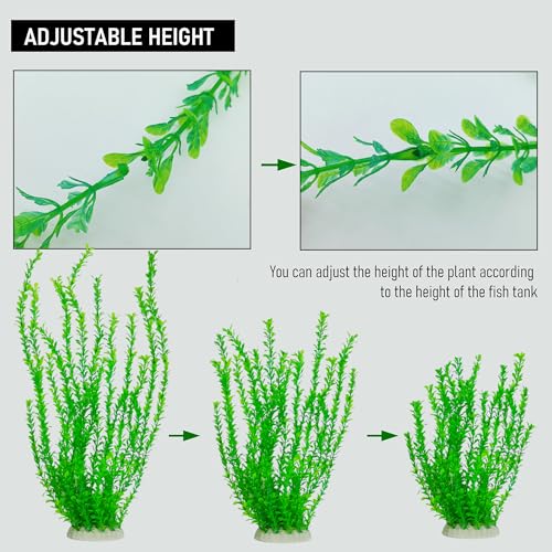 Aquarium Plants 24in, Extra Tall Fish Tank Plants for Large Tanks, Plastic Fish Tank Plant 2 Pack, Fake Aquarium Plant, Tall Decorations for Freshwater Aquariums(Green(Style A)) - color: Green(style F)