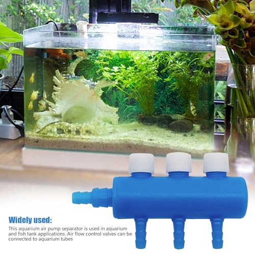 Aquarium Air Tubing Valves – Air Pump Splitter Control, Adjustable Lever Distributor | Airline Tube Connectors Fittings For Fish Tank Bubblers, Aquatic Systems, Airs Flow Management And Oxygen Supply - color: 3 heads