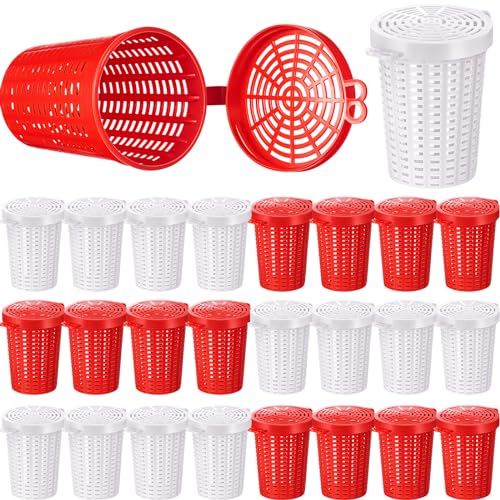 20 Pcs Fishing Bait Cage Trap Fish Lure Feeder Basket Holder Plastic Bait Bucket for Crawfish Minnow Shrimp Earthworm Crab Carp Catfish Traps Cast Net