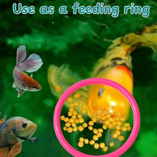 Betta Fish Enrichment Toys Ring with Mirror and Floating Ball, Exercise Mirrors and Training Ring, Floating Mirrors Aquarium with Feeding Rings, Betta Fish Tank Accessories (Pink+Mirror+Ball, 6.4cm) - color: Pink+Mirror+Ball