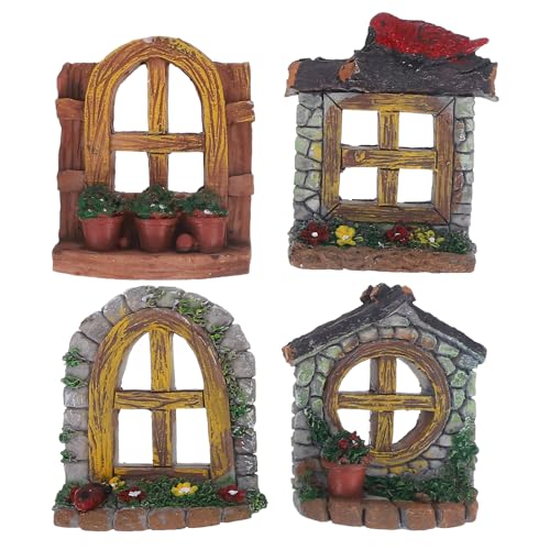Fish Tank Succulent Flower Pot 4-Pack Miniature Garden Ornaments Aquarium DIY Landscaping Accessories 2.36X1.96X0.78 Inch for Home Office Decoration