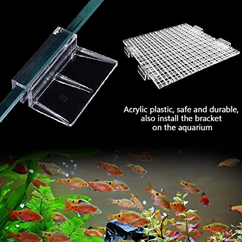 16 PCS 8mm Acrylic Aquarium Cover Clip, Clear Fish Tank Glass Cover Clip Support Holder Universal Lid Clips for Rimless Aquariums