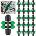 Kalolary 20PCS Locked Barbed Tee Connectors, 5/16" to 1/4" Drip Irrigation Fittings Kit 8/12mm to 4/7mm Tube Lock Female Connector 6-Way Barbed Lock Irrigation Parts for Watering System (Black Green) - color: Black Green 5/16" to 1/4" 6-Way