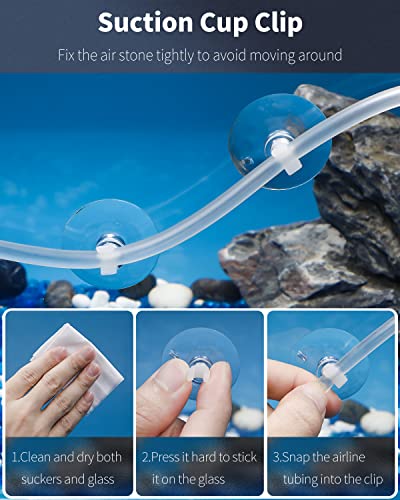Pawfly Aquarium Air Stone Bar Bubbler 8 Inch, Fish Tank Bubbler Stone with 4 Suction Cups Square Oxygen Diffuser for Air Pump Fish Tank and DWC Bucket, 4 Pack