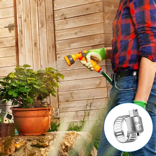 20 Pack Stainless Steel Adjustable Hose Clamp Adjustable Worm Gear Pipe Fuel Line Hose Clamps Heavy Duty for Plumbing 7/8'' - 1-1/2'' (21-38mm) - size: 20 pcs (7/8'' - 1-1/2'')