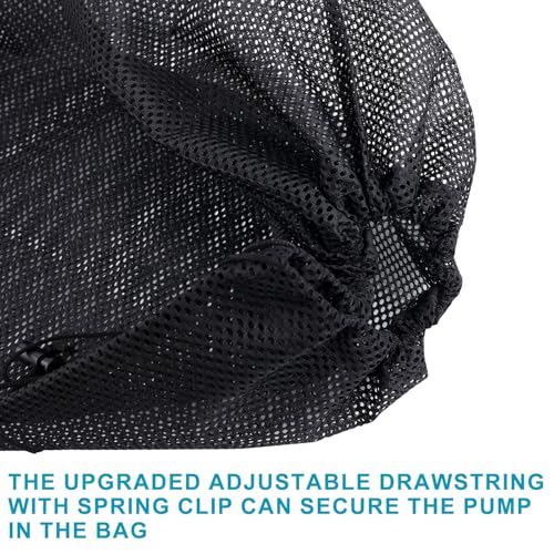 2pcs Pond Pump Cover Filter Bag, 19.3x18.5in Black Media Water Pump Barrier Drawstring Bags Box with Anti-Clogging Mesh Accessories for Outdoor Aquarium Ponds Swimming Pools Garden