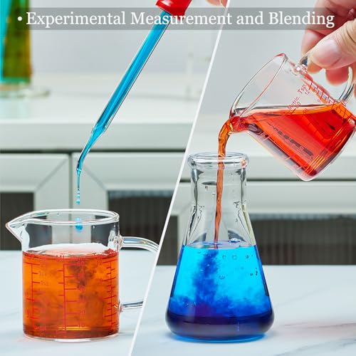 Ackers BORO3.3 Measure Glass -[Insulated handle | V-Shaped Spout]-Made of High Borosilicate Glass Measuring for Kitchen or Restaurant, Easy to Read, 60 ML (2 Oz) 丨(2 Pack) - size: 60ML/2OZ
