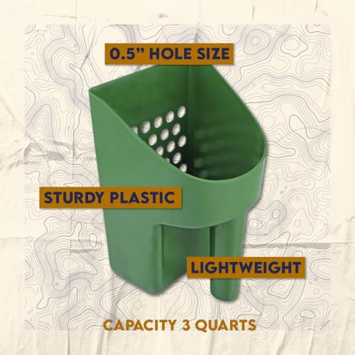SE 3 Quart Sand Scoop Sifter with 0.5" Holes - Use for Gold and Metal Prospecting, Green - color: Green