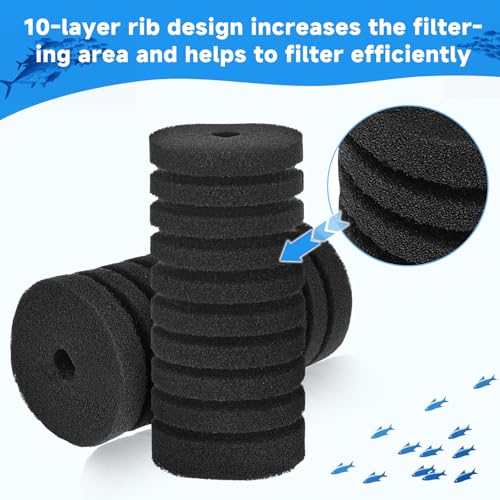 AQQA 4 Pack Aquarium Sponge Filter Replacement for AQ016-S - size: Replacement Sponge-Small