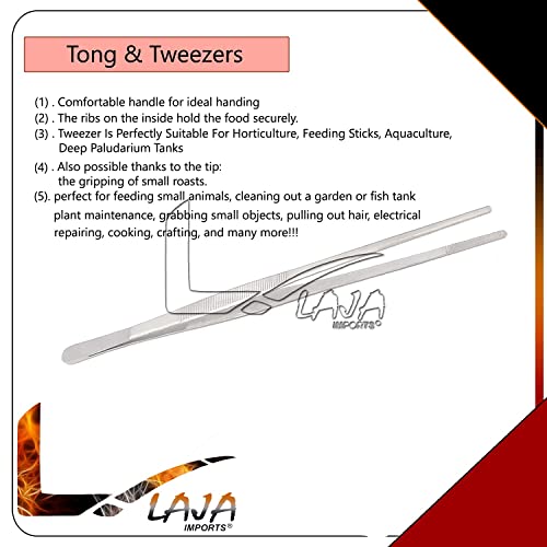 24" Tweezers (Herp Feeding Tool) Snake Reptile Stainless Steel Straight for Educational Use