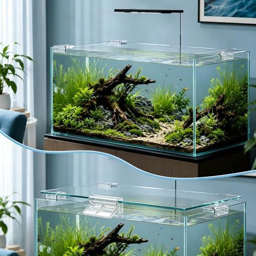 2026 New 10 Pack Transparent Aquarium Lid Clips for 6.3mm Glass,Rimless Fish Tank Cover Bracket Holder,Plastic Acrylic Top Support for Anti-Jumping and Secure Glass Covers