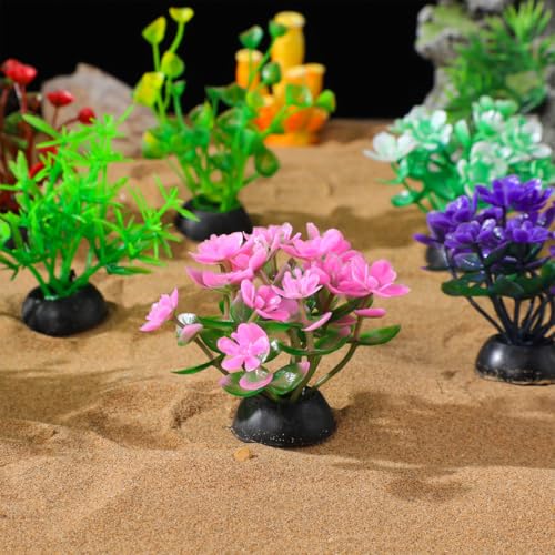 Hemoton 20 Pcs Artificial Water Plants 2 Inch Mini Aquarium Decorations Fish Tank Adornments Realistic Simulation Water Grass for Aquarium Landscape Enhancement