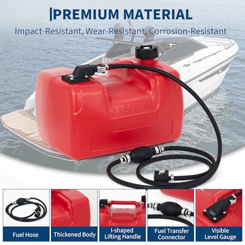 3 Gallon Marine Portable Tank, 12 L Boat Marine Tank, Marine Transfer Tank with Hose, I-Shaped Handle - size: 12 L