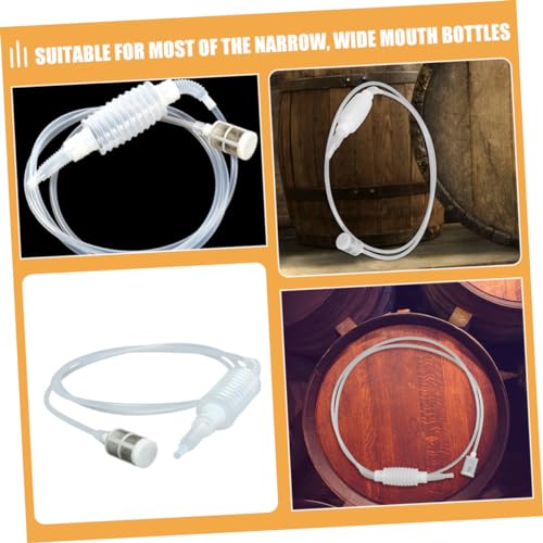 Cabilock 2pcs Home Brewing Siphon Hose Plastic Wine Beer Transfer Tubing with Filter for Bottles Easy Handling Spill Liquid Transfer for Narrow Wide Mouth Containers