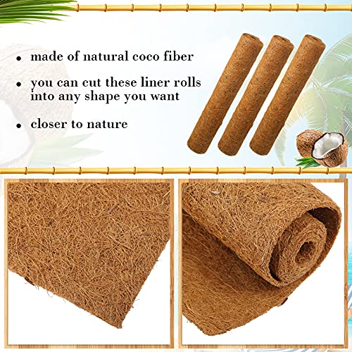 Jetec Coconut Liners for Planters, 12 x 120 Inch Natural Coco Planter Liner Flower Basket, Reptile Carpet, Fiber Mat, Garden Decoration, Animal Pet Reptile Pad - size: 12 x 40 Inch