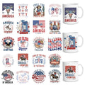 UV DTF Cup Wraps - 20 Sheets Independence Day UV DTF Wraps for 16 OZ Glass Cups, 4th of July American Flag Bow UV DTF Stickers, USA Patriotic Rub on Transfer Decals for Water Bottle Mug - style: Independence Day
