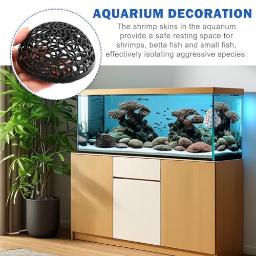 Shrimp Dome Hide, Be-TTA Habitat Fish Tank Tunnel, Aquarium Ornament Shrimp Hides with Suction Cup, Hollow Hemispherical Stealth Cave for Fish Tank Decor, Hiding & Resting(White)