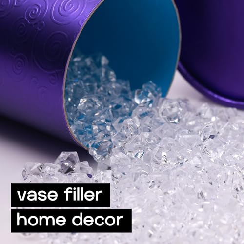 Gemstones and Crystals Fake Diamonds - About 375 pcs - Vase Filler - Jewels for Crafts - Fish Tank Rocks - Sensory Bin Filler Gems for Crafting - Fake Ice Aquarium Stones - color: Clear Rocks