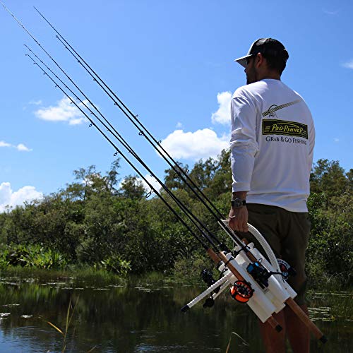 Rod-Runner Fishing Rod Carrier | Pro 5 Portable Rod Rack - color: White
