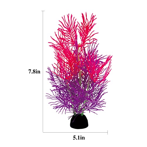 Aquarium Decorations Glowing Silicone Ornament for Tank Landscape Decor - Betta Fish Tank (Purple)