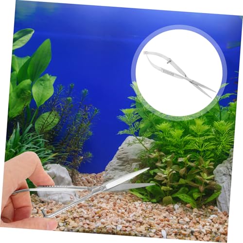 Toyvian Professional Spring Aquarium Scissors Stainless Steel Aqua-plant Trimming Tool for Aquascaping Portable Water Grass Clipper for Aquarium Maintenance