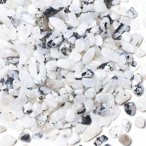 YATOJUZI Moonstone Aquarium Gravel Rocks Bulk Wholesale Tumbled Crystals Stones Chips Crushed Reiki Energy Balancing Gemstones for Planters Vase Filler Fountain Fish Tank Potted Decor 0.44LB - color: Moonstone, size: 0.44 Pound