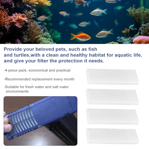 4 Pcs Filter Foam Pad Compatible with Fluval U2 Underwater, Underwater Sponge Aquarium Underwater Filter, U2 Filter Replacement for Aquarium Fish Tank Filters