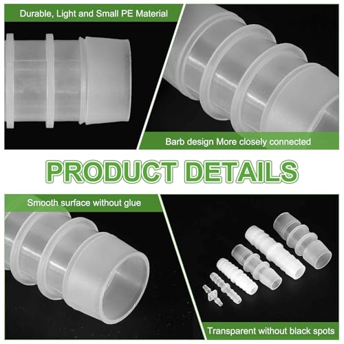 MECCANIXITY 5pcs Plastic Hose Barb Fitting, 3/4" Barbed Hose Pipe Fitting Splicer Mender Joint Adapter for Water Liquid Fuel Line Tube, Clear - color: Clear, size: 0.75 Inch