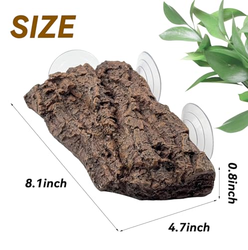 Turtle Basking Platform with Suction Cups Fish Tank Aquarium Tortoise Climbing Platform Float Resting Terrace for Frogs,fit Juvenile Turtles Crabs,Geckos,Snakes（Artificial Bark,Rock）(Brown) - color: 【brown】
