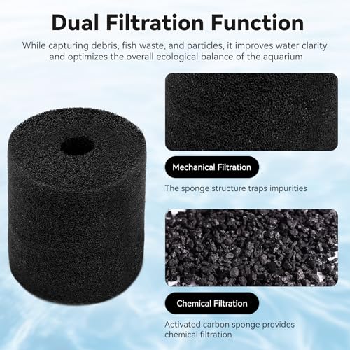 Aquarium Carbon Pre-Filter Foam Set Compatible with OASE BioMaster Filter, Canister Filter Sponge Replacement Media Pads for BioMaster Thermo 250 350 600 850, Fish Tank Pond Filter Parts, 6 Pack