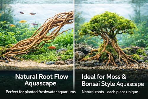 Azil Natural Aquarium Driftwood Root – Driftwood for Aquarium Decor, 170g~0.38lb (14″–16″), Fish Tanks, Terrariums, Aquascaping & Planted Tanks - size: Root mix 14 - 16 inch