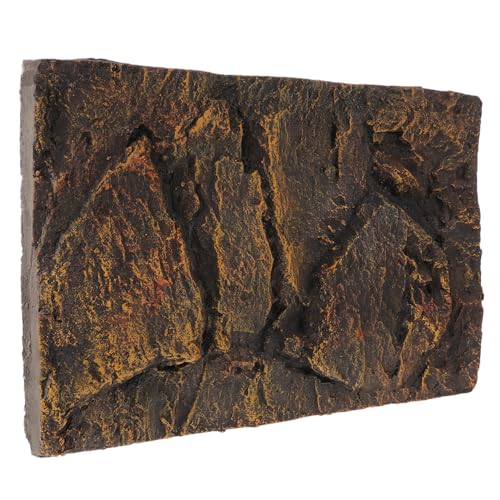 Kisangel 3D Reptile Tank Background Board Pu Material Turtle Habitat Decoration for Terrarium Aquarium Wall 17.71X11.81X1.37In Durable Reptile Habitat Backdrop - color: Dark Brown